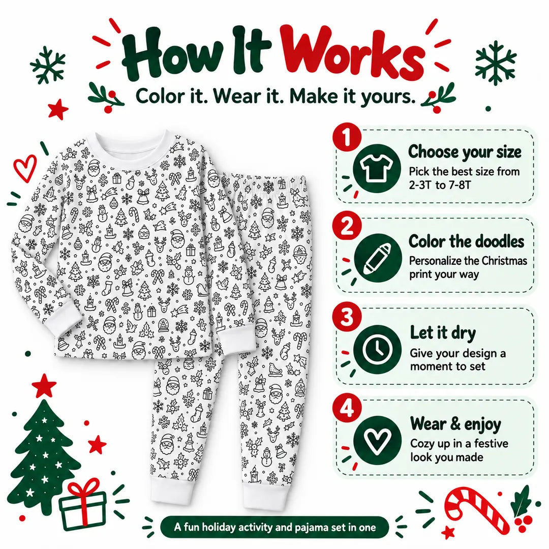 Merry Doodle™ Christmas Coloring Pajamas